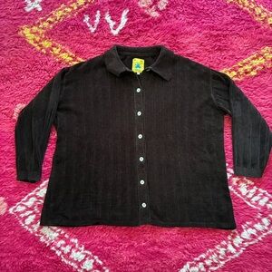 UNIF Dark Brown Button-Up Cardigan